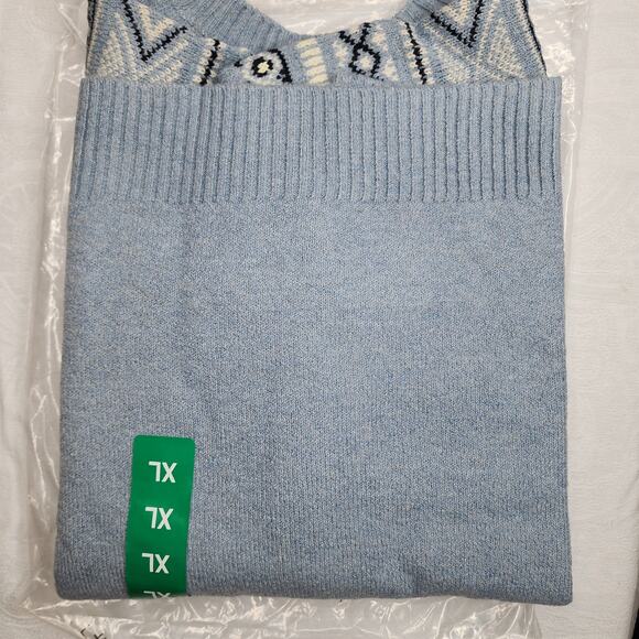 Weatherproof Vintage Women's Fair Isle Blue Sweater XL Soft Brushed Winter NWT - Picture 4 of 6
